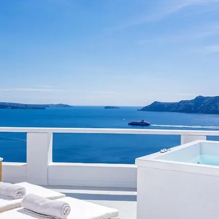 Luxury Santorini Pure Bliss Outdoor Plunge Pool Sea Caldera View 1 Bedroom Oia 빌라 *